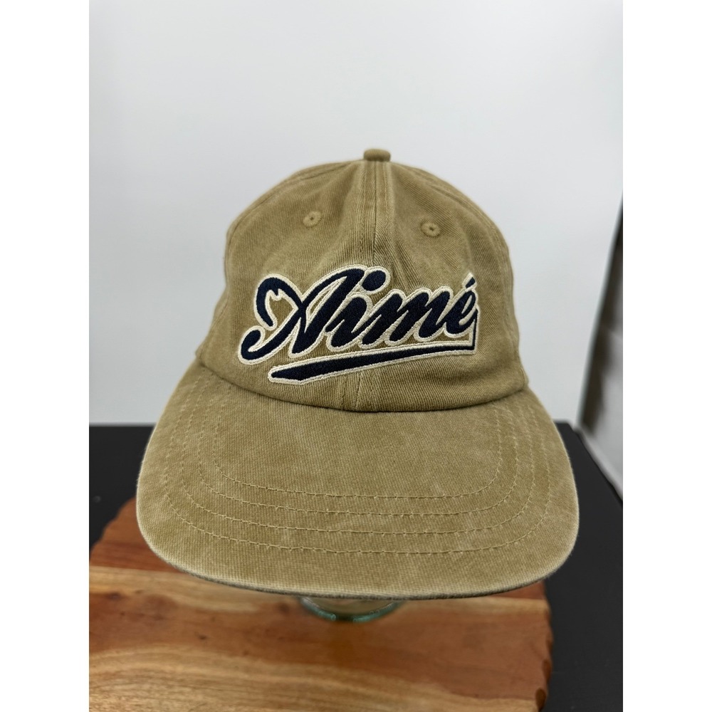 Aime Leon Dore Script cycling Logo Hat Mens OS Khaki Washed Cotton Strapback Cap
